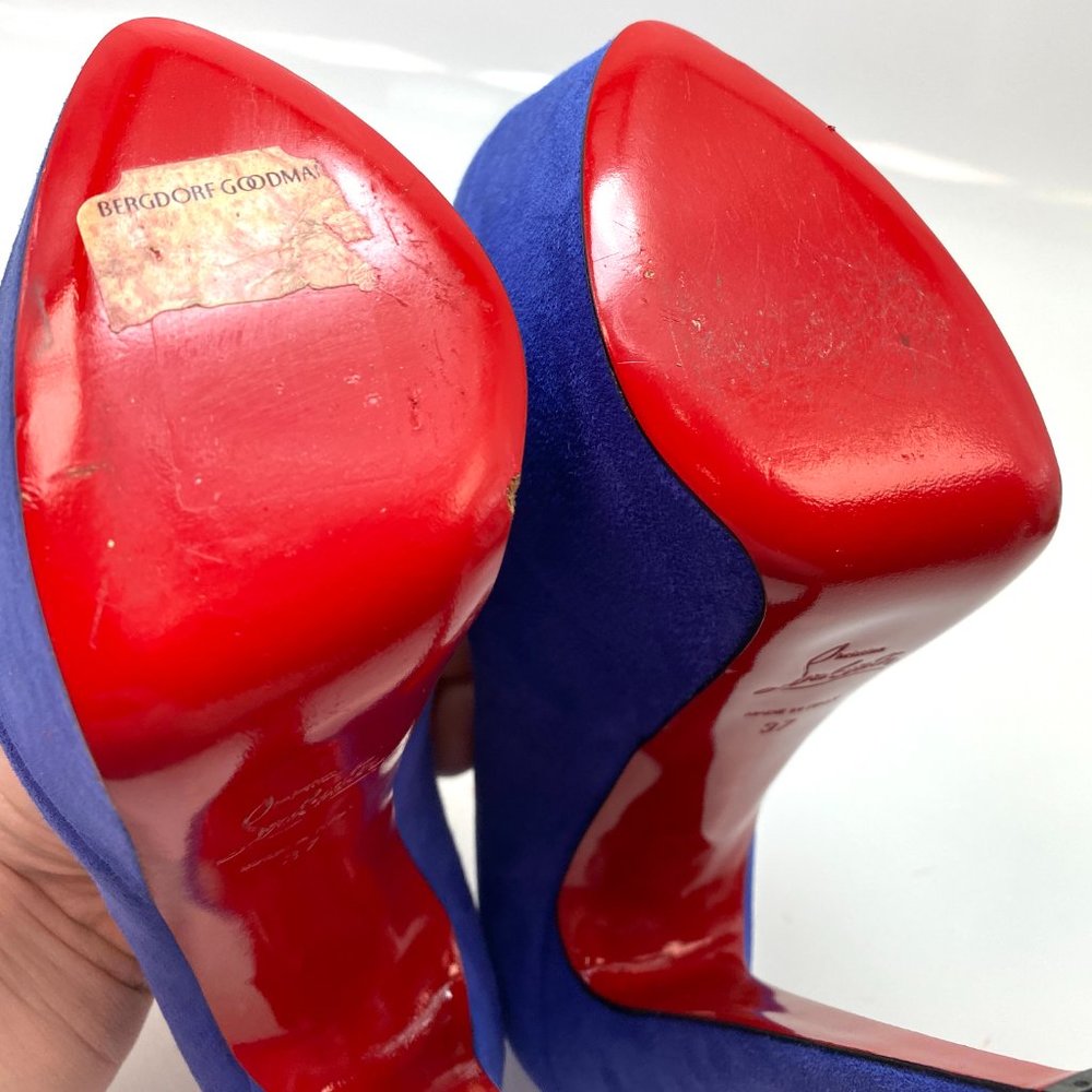 Christian Louboutin Blue Platform Heels - Picture 6 of 8